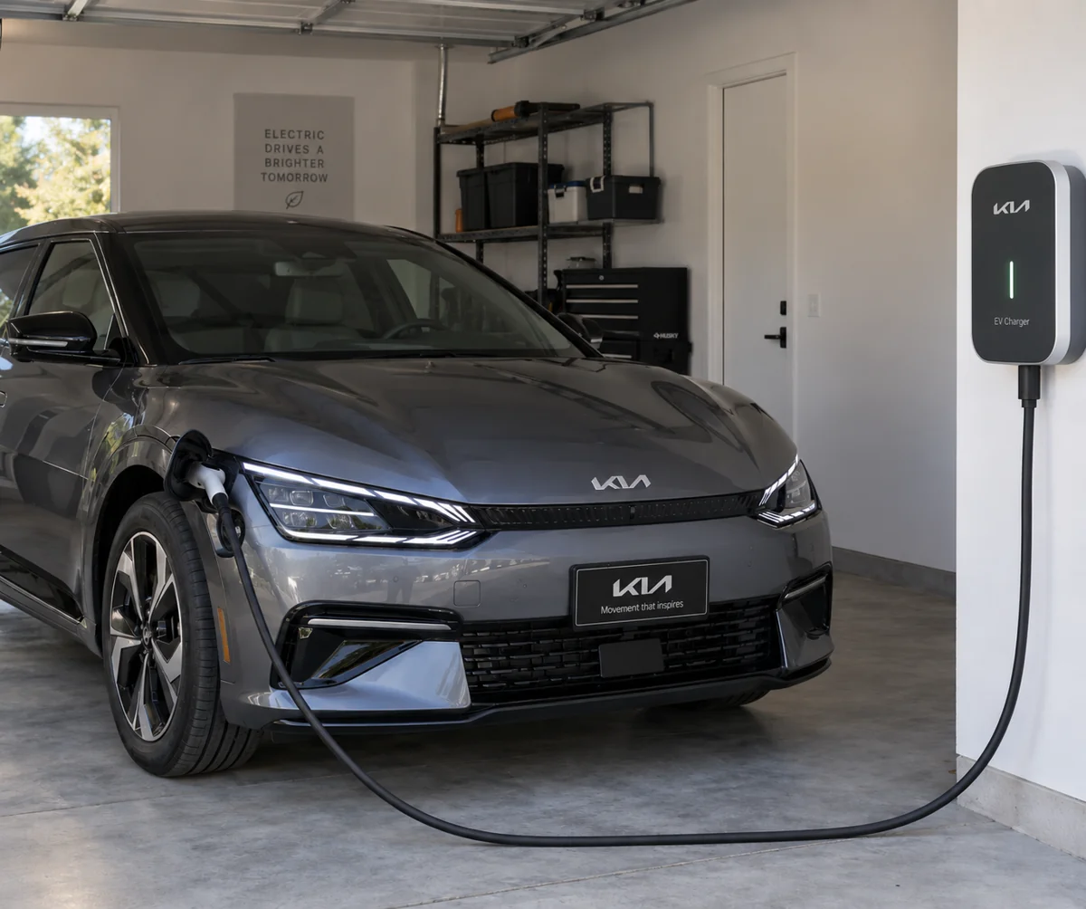 Electric vehicle charging in a garage